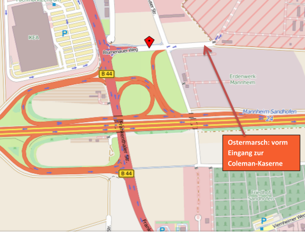 Ostermarsch Mannheim Treffpunkt Coleman-Kaserne Ostermarsch Mannheim Treffpunkt Coleman-Kaserne